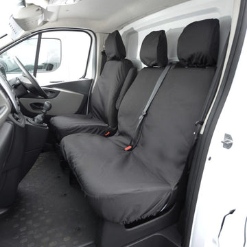 Renault Trafic Van 2014+ Tailored  Seat Covers - Three Front Seats  Three Front Seats No Under Seat Storage