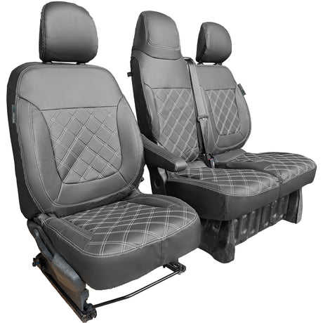 Renault Trafic 2014+ Leatherette Seat Covers - Three Front Seats Folding Middle Seat