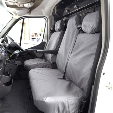 Nissan Interstar Van 2022-2024 Tailored  Seat Covers - Three Front Seats Folding Middle Seat One Piece Passenger Base Seats