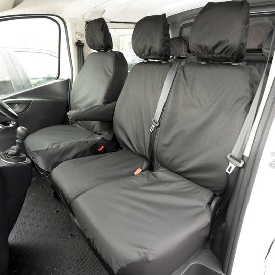 Nissan Primastar  Van 2021+ Tailored  Seat Covers - Three Front Seats  Three Front Seats With Under Seat Storage