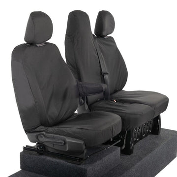 Nissan NV400 Van 2011-2022 Tailored  Seat Covers - Three Front Seats Folding Middle Seat Two Piece Passenger Base