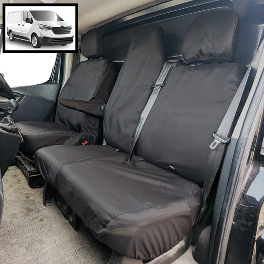 Renault Trafic 2014+ Tailored  Seat Covers - Three Front Seats Double Folding Middle Front Seat