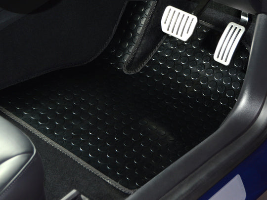 Mercedes GLE 5 seat 2019+ Car Mats // Odourless Deck Plate Off Road Rubber, Black Trim, No Heelpad