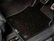 Saab 9-3 1998-2005 Car Mats // Black Elite, Green Trim, No Heelpad