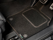 Ssangyong Rexton 2017+ Car Mats // Black Grand, Black Trim, Carpet Heelpad