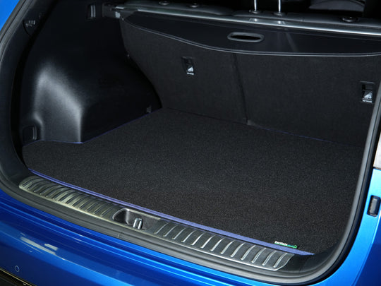 Kia Sportage (tray down) 2016+ Boot mat // Black Grand, Blue Trim