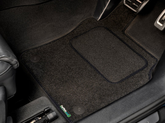Toyota Yaris Hybrid 2019+ Car Mats // Black Motor, Black Trim, Carpet Heelpad