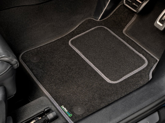 Renault Clio 2019+ Car Mats // Black Motor, Grey Trim, Carpet Heelpad