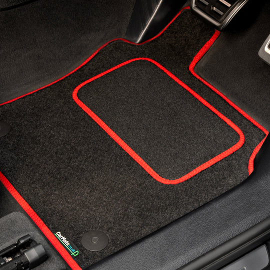 Alfa Romeo Junior 2024+ Car Mats // Black Motor, Red Trim, Carpet Heelpad