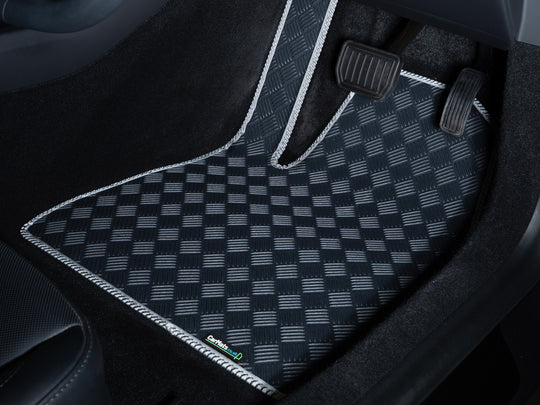 Ford Transit Custom  Automatic Panel Van 2024+ Van Mats New Model // Odourless Deck Plate Off Road Rubber, Grey Trim