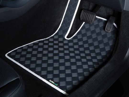 Seat Ibiza Hatchback 2012-2017 Boot Mat // Odourless Deck Plate Off Road Rubber, White Trim