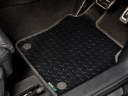 Hyundai Santa Fe 2018-2024 (driver clip space 31.5cm) 7 seat Car Mats // Black Off Road Rubber, Black Trim, No Heelpad
