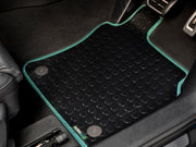 Honda Civic 2017-2022 Car Mats // Black Off Road Rubber, Green Trim, No Heelpad