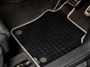 Ford Transit Custom Crew Cab Automatic Van 2018-2023 Van Mats (with centre piece) // Black Off Road Rubber, Grey Trim