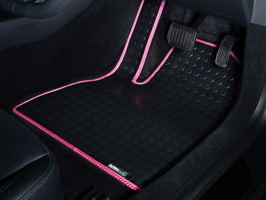 Jaecoo 7 HEV 2026+ Car Mats // Black Off Road Rubber, Pink Trim, No Heelpad