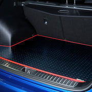 Hyundai i10 2009-2014 Boot Mat // Black Off Road Rubber, Red Trim
