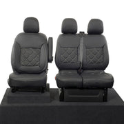 Vauxhall Vivaro Van 2014-2019 No Folding Middle Seat Leatherette Seat Covers - Front