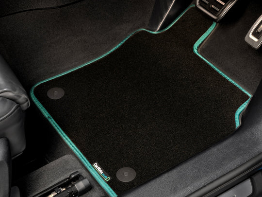 Citroen C3 Aircross 2024+ Car Mats // Black Super, Green Trim, PVC Heelpad