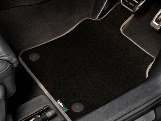 Kia Sportage 2019-2022 Car Mats // Black Super, Grey Trim, Carpet Heelpad