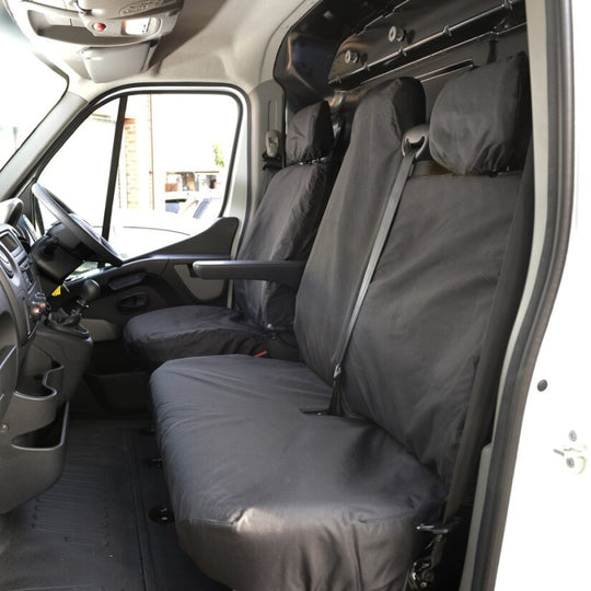 Nissan Interstar Van 2022-2024 Tailored  Seat Covers - Three Front Seats Folding Middle Seat One Piece Passenger Base Seats